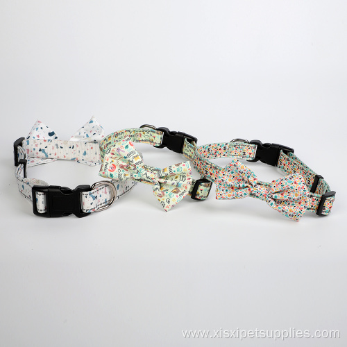 Cartoon Bow Knot Adjustable Dog Collars Cut